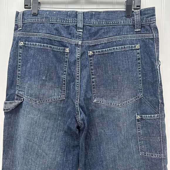 Urban Pipeline Jeans Mens 33x30 Blue Carpenter Loose Baggy Wide Denim Streetwear - Picture 5 of 13